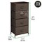 mDesign Tall Dresser Storage Tower Stand with 4 Fabric Drawers